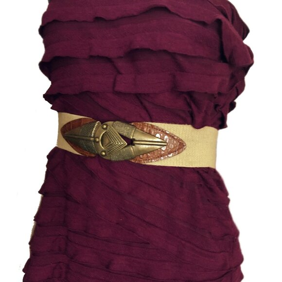 Vintage Omega stretch arrowhead belt — Made in USA, Small (24") - Picture 5 of 11